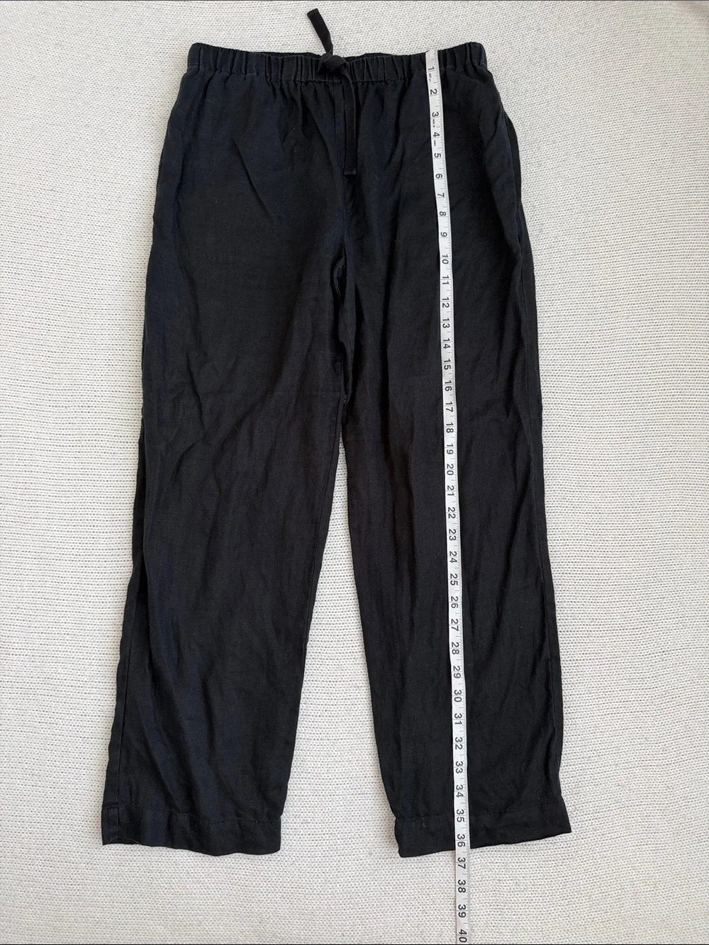 Quince 100% Linen Drawstring Pants Black Size Small